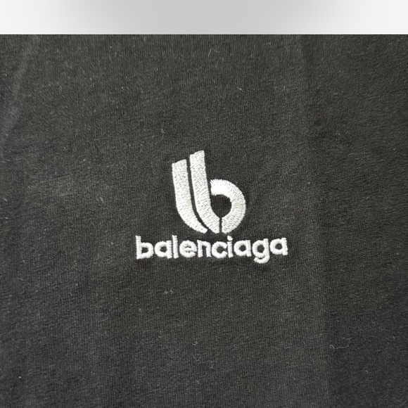 Balenciaga Logo Black Short Sleeve Tee - Picture 4 of 5